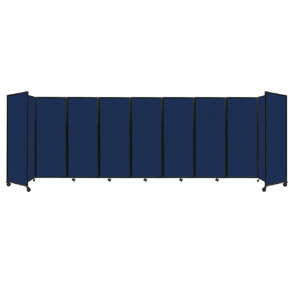 Versare Room Divider 360 Folding Portable Partition 25' x 7'6" Navy Blue Fabric 1190903 - main